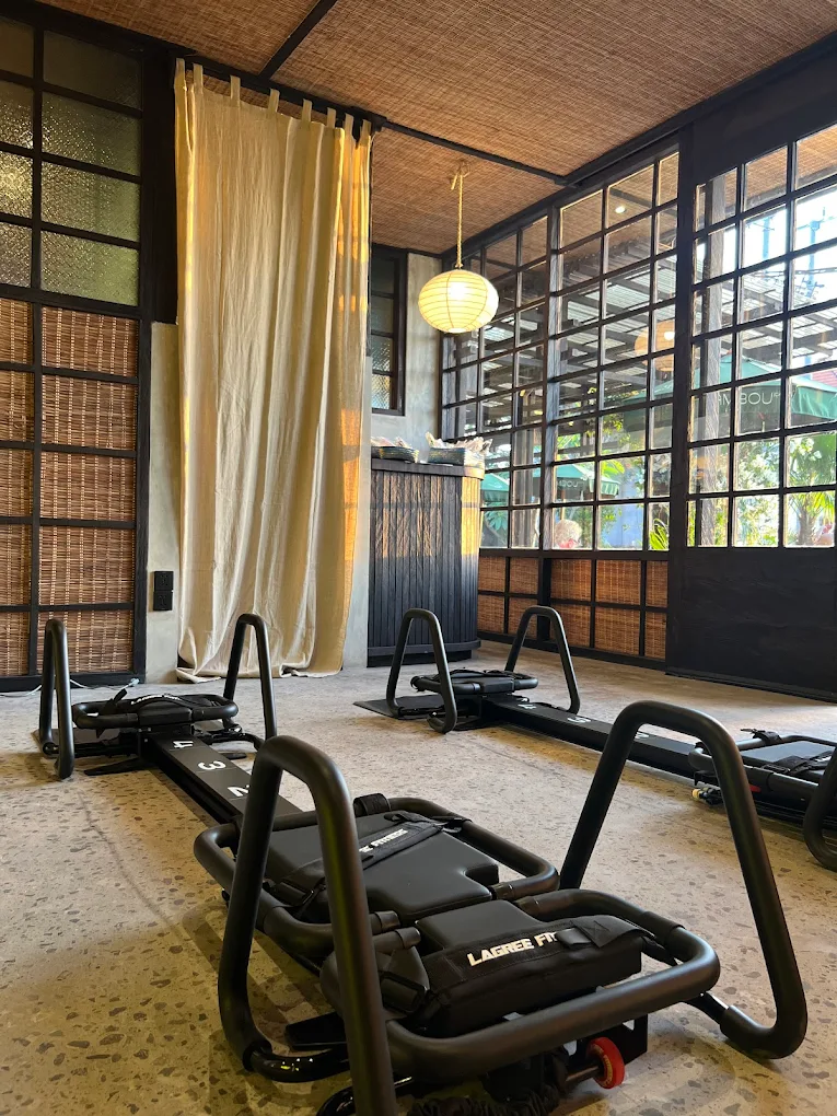 Lagree studio in Bali with tropical views